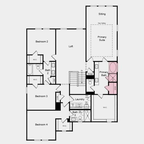 2D floor plan layout of this home in Bailey Fence, Dacula, GA (Image 4). 2D floor plan layout of this home in Bailey Fence, Dacula, GA (Image 4).