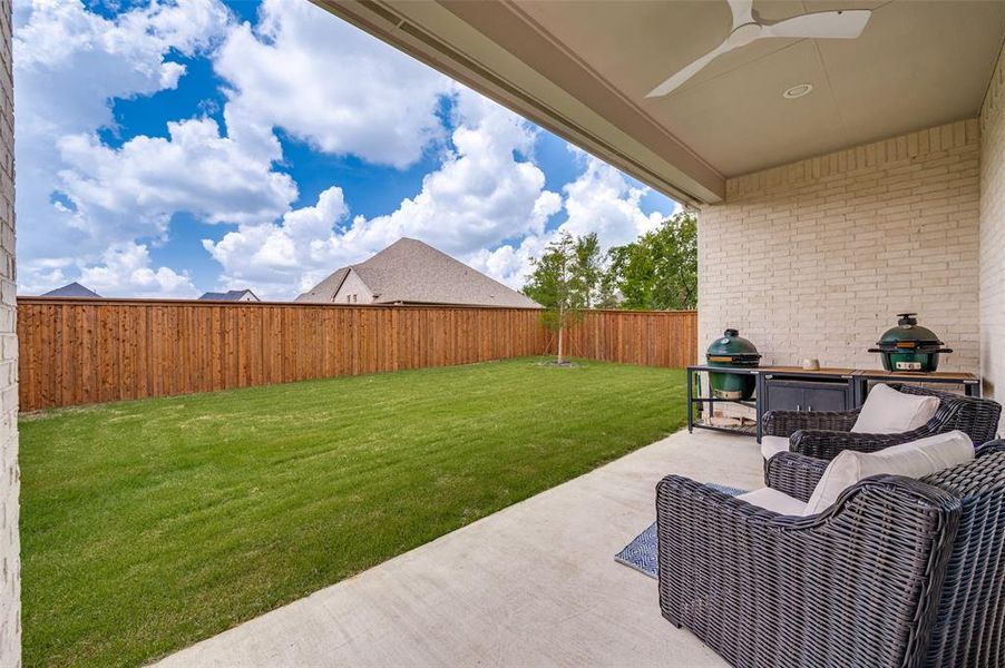 Exterior details and patio area of a home in Trinity Falls, McKinney (Image 3).