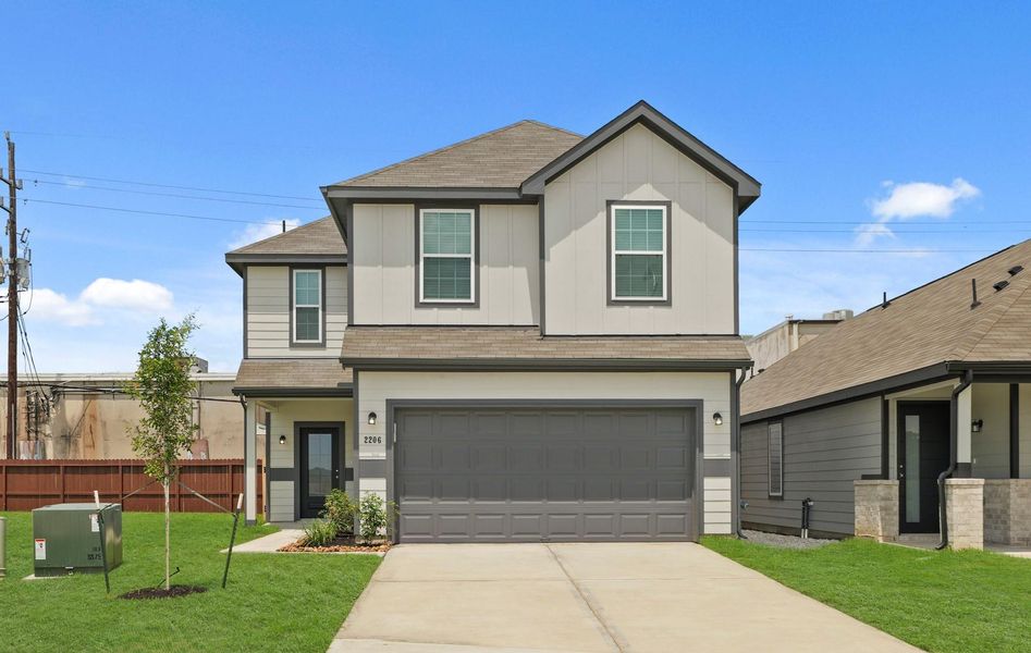 Front exterior of a new home in Bammel Oaks, Houston, TX, highlighting curb appeal (Image 20). Front exterior of a new home in Bammel Oaks, Houston, TX, highlighting curb appeal (Image 20).