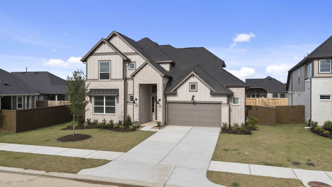 Front exterior of a new home in Attwater 55s, Waller, TX, highlighting curb appeal (Image 25).