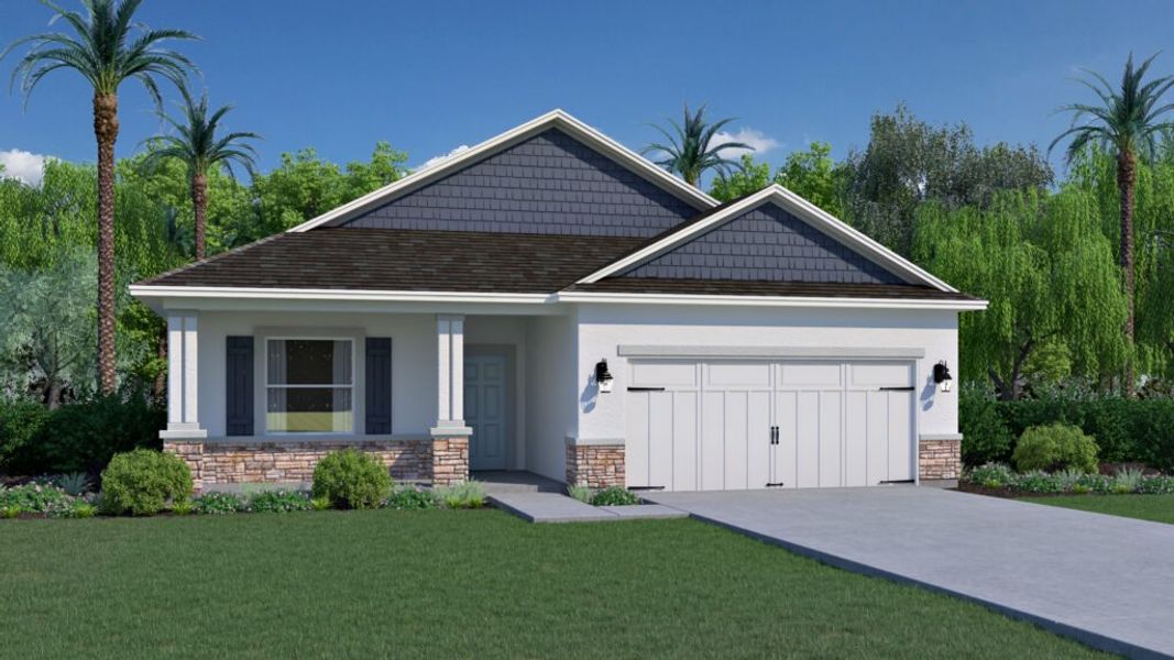 Representative exterior photo of a completed home built from the Dania by Holiday Builders in Spirit Of Sebastian, Sebastian, FL (Image 4).
