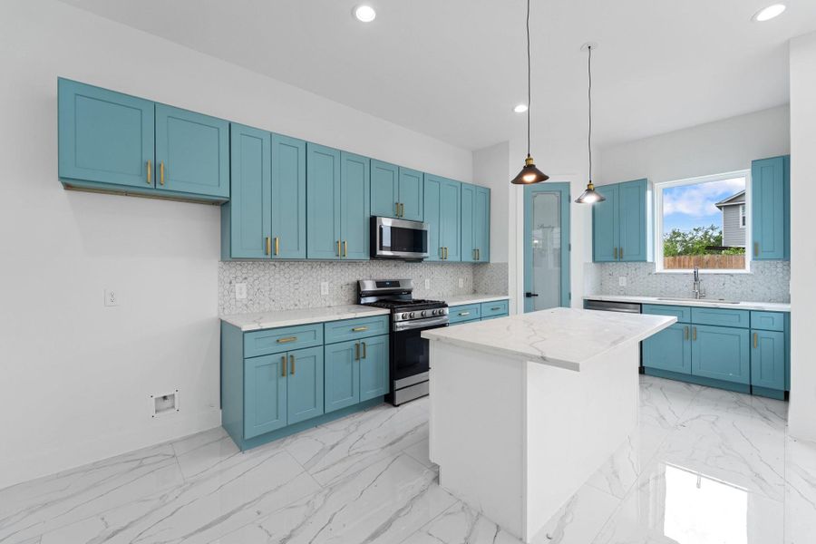 Close up of the kitchen showing vibrants colors Close up of the kitchen showing vibrants colors