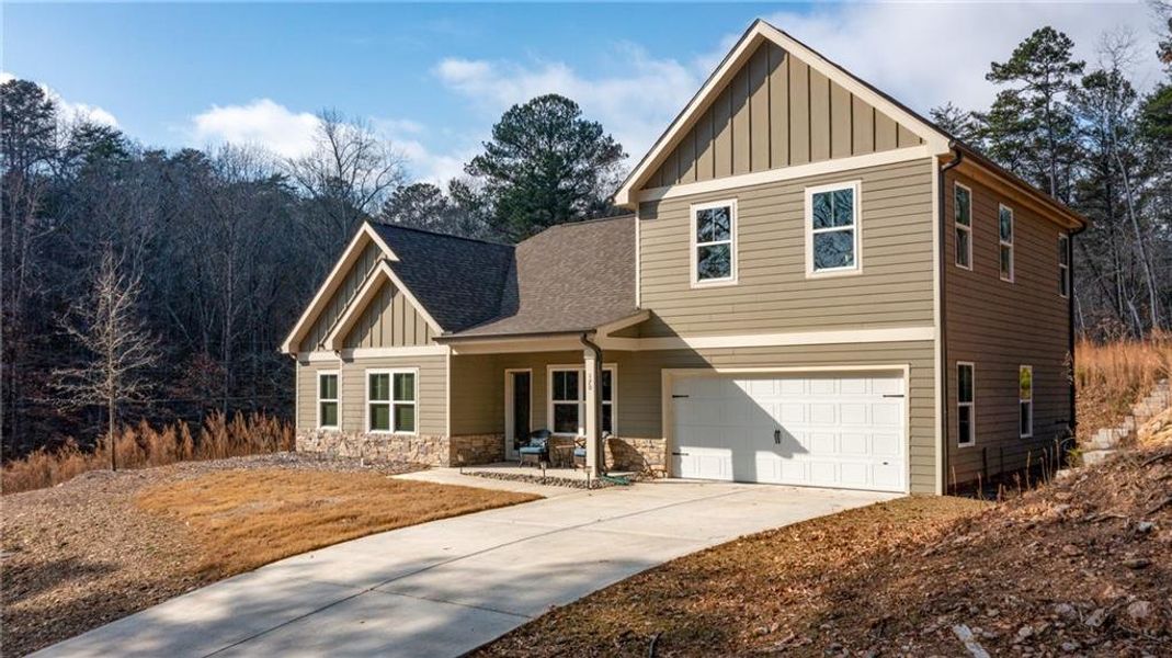Front exterior of a new home in , Waleska, GA, highlighting curb appeal (Image 24).