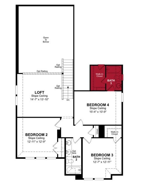 2D floor plan layout of this home in Hunter's Ranch, San Antonio, TX (Image 3).