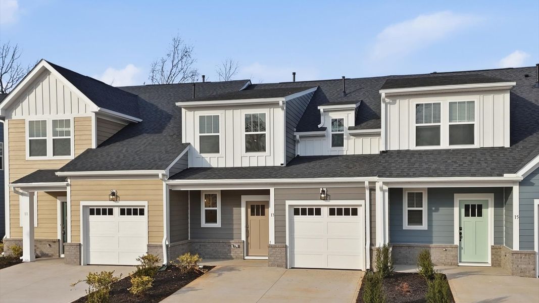 Exclusive DRB Homes exterior with balanced proportions and vibrant curb appeal
