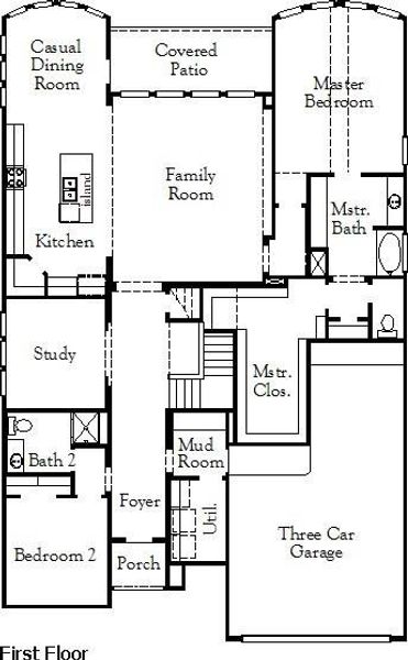 2D floor plan layout of this home in Coastal Point, League City, TX (Image 4).