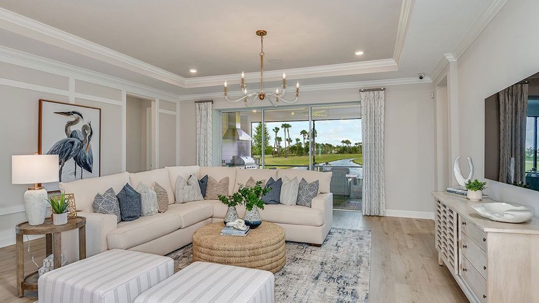 Representative furnished interior of a home built from the Sanibel by Taylor Morrison in Colbert Landings, Palm Coast (Image 1).