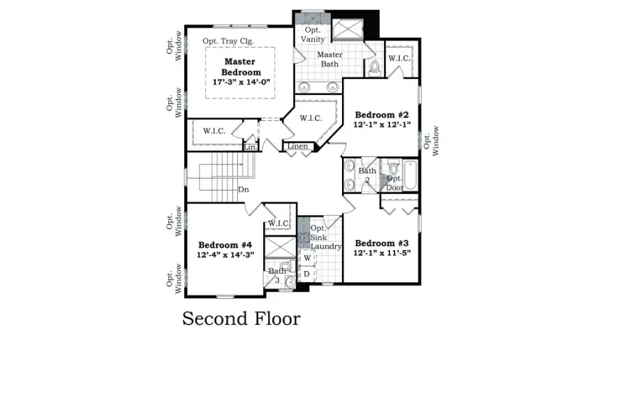 2D floor plan layout for the The Chesterfield by Norfolk Homes in Offsite Builds Southern Michigan, Ann Arbor, MI (Image 6).