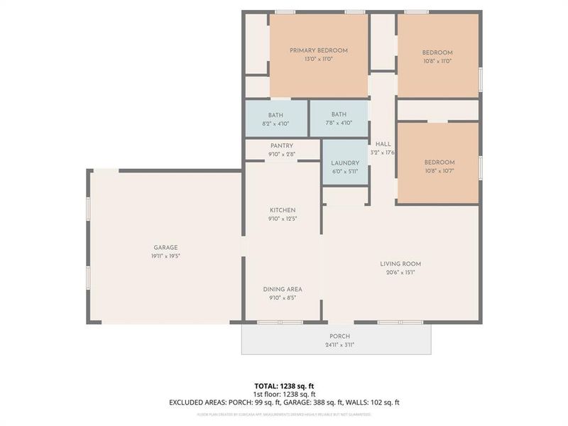2D floor plan layout of this home in , Powderly, TX (Image 4).
