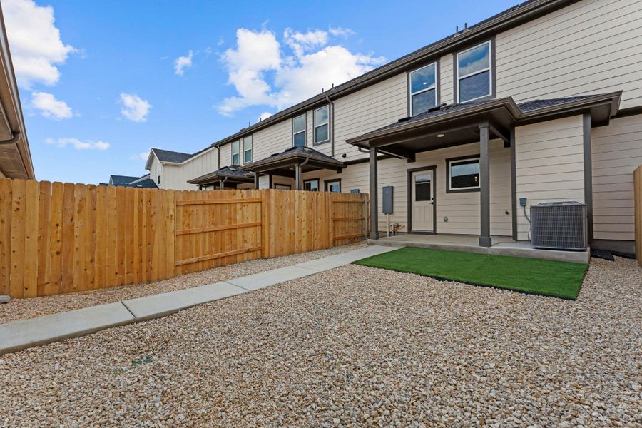 Exterior details and patio area of a home in Avery Centre, Round Rock (Image 2). Exterior details and patio area of a home in Avery Centre, Round Rock (Image 2).