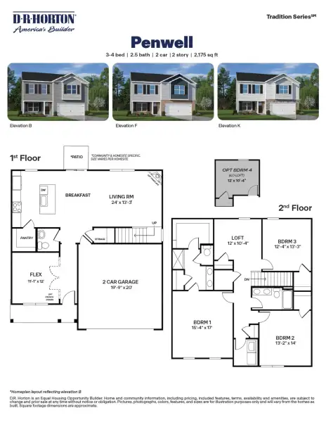 2D floor plan layout for the Penwell by D.R. Horton in Porters Landing, Wendell, NC (Image 3). 2D floor plan layout for the Penwell by D.R. Horton in Porters Landing, Wendell, NC (Image 3).