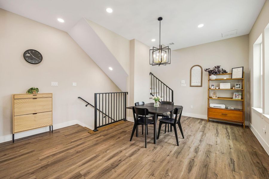 Dedicated dining space overlooking the main living area—perfect for everyday meals or entertaining guests. Dedicated dining space overlooking the main living area—perfect for everyday meals or entertaining guests.