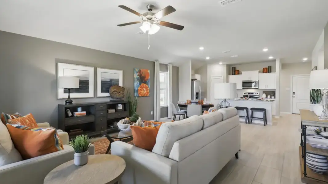Furnished interior view inside a new home in Rosewood at Beltmill, Fort Worth (Image 17). Furnished interior view inside a new home in Rosewood at Beltmill, Fort Worth (Image 17).