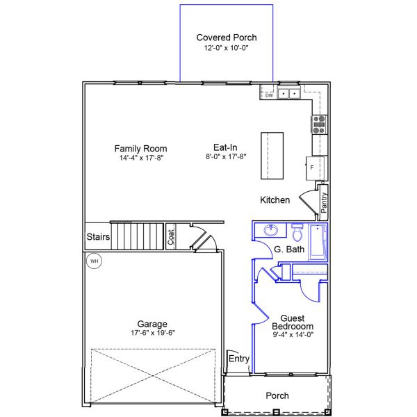 2D floor plan layout of this home in Bluefield, Lexington, SC (Image 2).