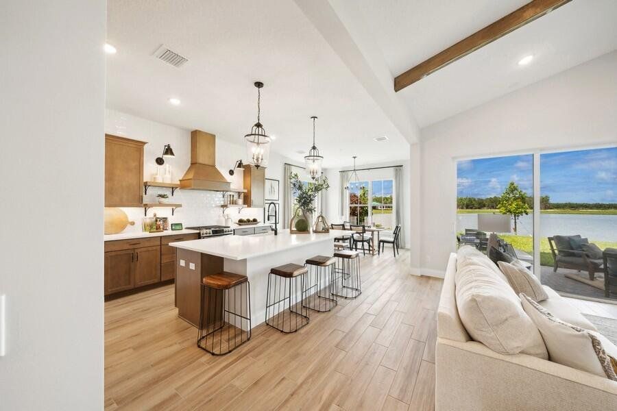 Kitchen, Great Room and Dining Area