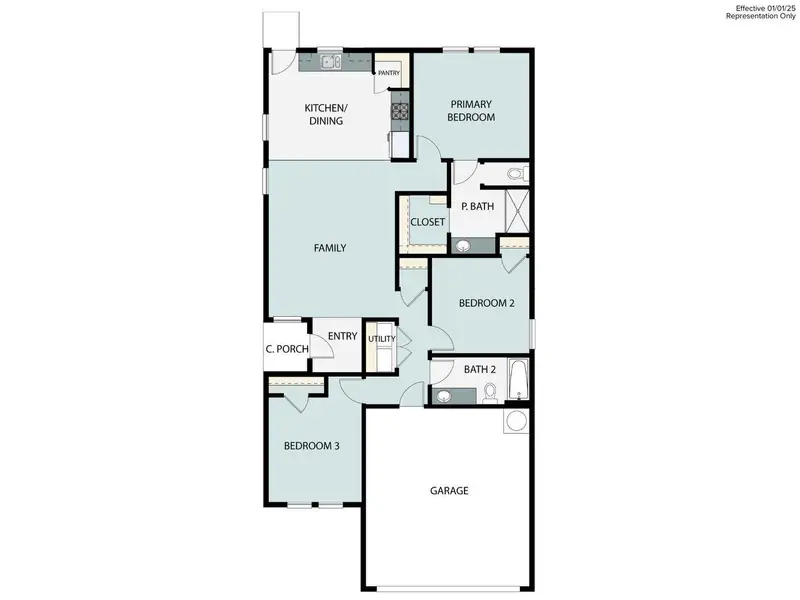 2D floor plan layout of this home in Cloverleaf, Austin, TX (Image 1).