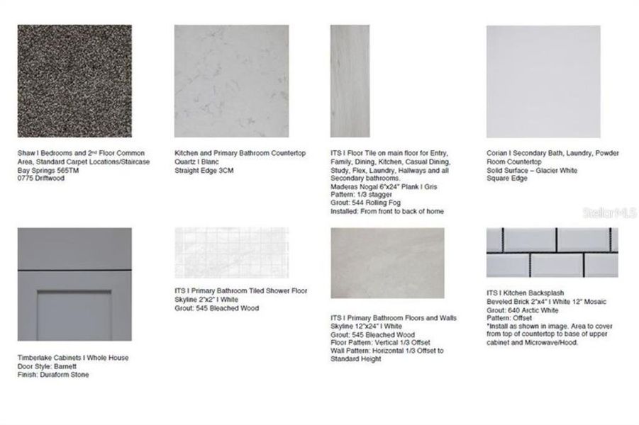 Sample of building materials used in homes in Esplanade at Center Lake Ranch, St. Cloud (Image 15). Sample of building materials used in homes in Esplanade at Center Lake Ranch, St. Cloud (Image 15).