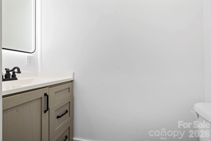 Powder Bath w/ storage vanity & LED Lighted mirror