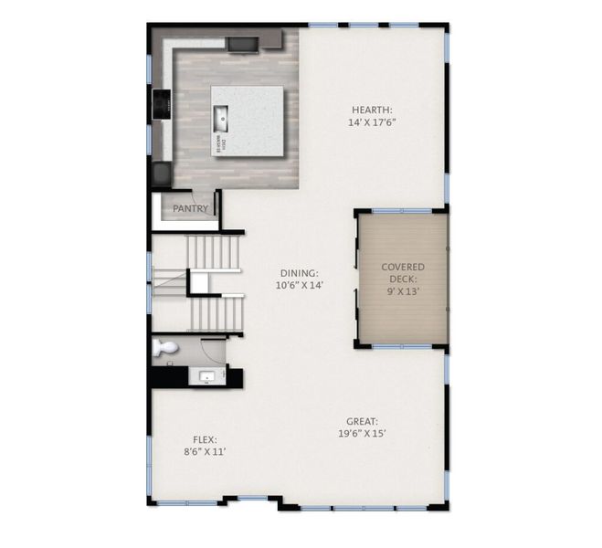2D floor plan layout for the Dynamic by Boulder Creek Brands LLC in Baseline, Broomfield, CO (Image 3).