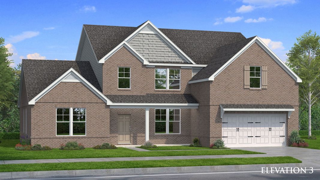 Representative exterior photo of a completed home built from the Henry II by DRB Homes in Grandview at Millers Mill, Stockbridge, GA (Image 21).