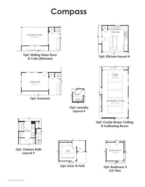 2D floor plan layout for the Compass by Del Webb in Del Webb Fulshear, Fulshear, TX (Image 4).