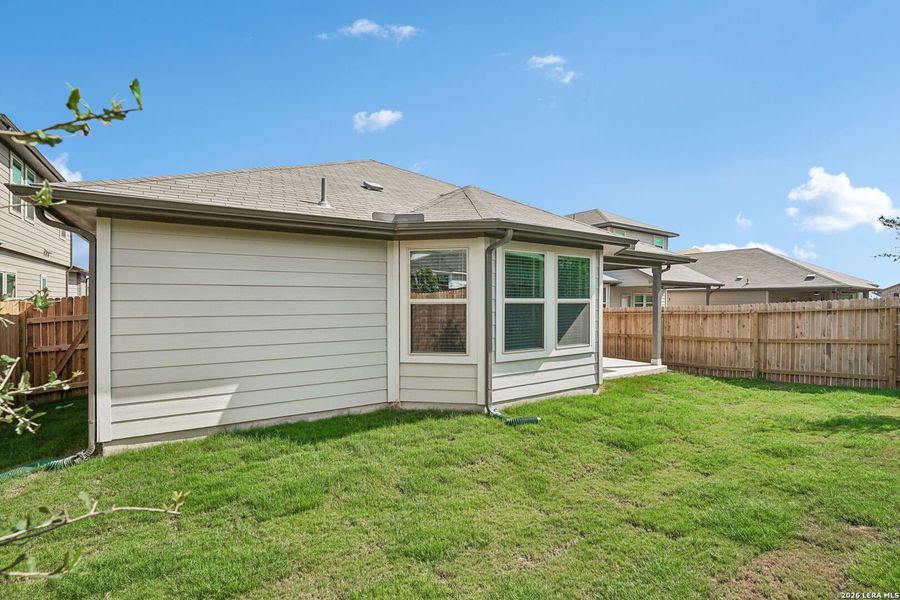 Exterior details and patio area of a home in Legendary Trails - Premier Series, Cibolo (Image 24).