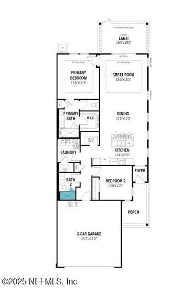 2D floor plan layout of this home in RiverTown - WaterSong, St. Johns, FL (Image 3).