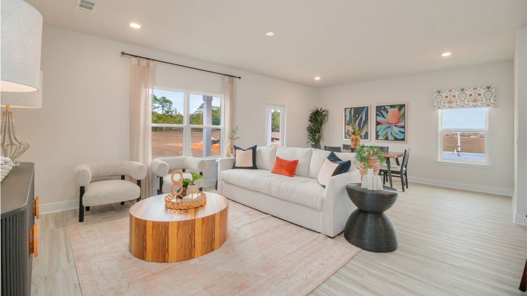 Furnished interior view inside a new home in Magnolia at the Bluffs Phase 3, Freeport (Image 12).