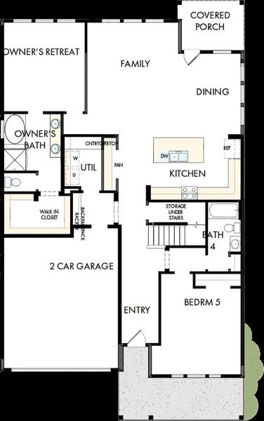 2D floor plan layout of this home in The Preserve at Five Oaks, Lebanon, TN (Image 2).