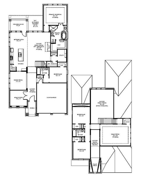 2D floor plan layout of this home in Jordan Ranch, Fulshear, TX (Image 2).