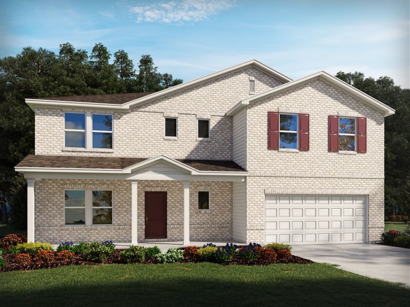 Front exterior of a new home in Cedar Shoals - Signature Collection, Piedmont, SC, highlighting curb appeal (Image 1). Front exterior of a new home in Cedar Shoals - Signature Collection, Piedmont, SC, highlighting curb appeal (Image 1).
