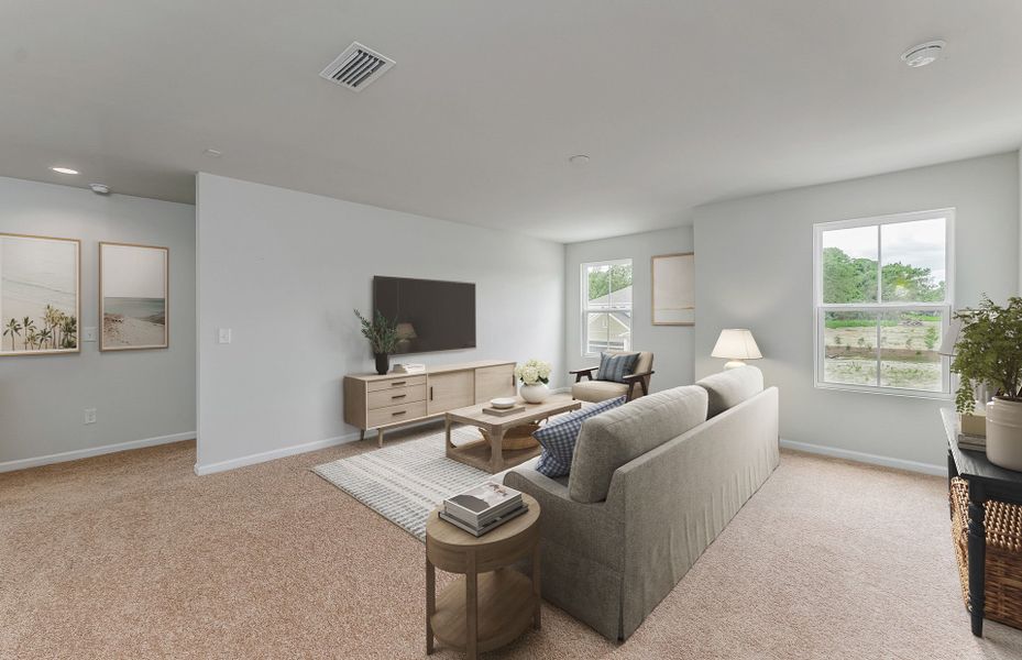 Loft area for lounging, a man cave or a friendly g