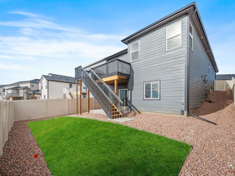 Exterior details and patio area of a home in Trails at Aspen Ridge-3, Colorado Springs (Image 3).