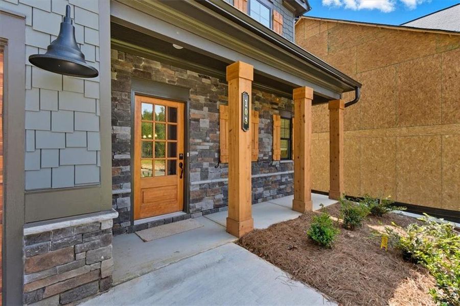 Exterior details and patio area of a home in Meadow Pines, Dallas (Image 16).