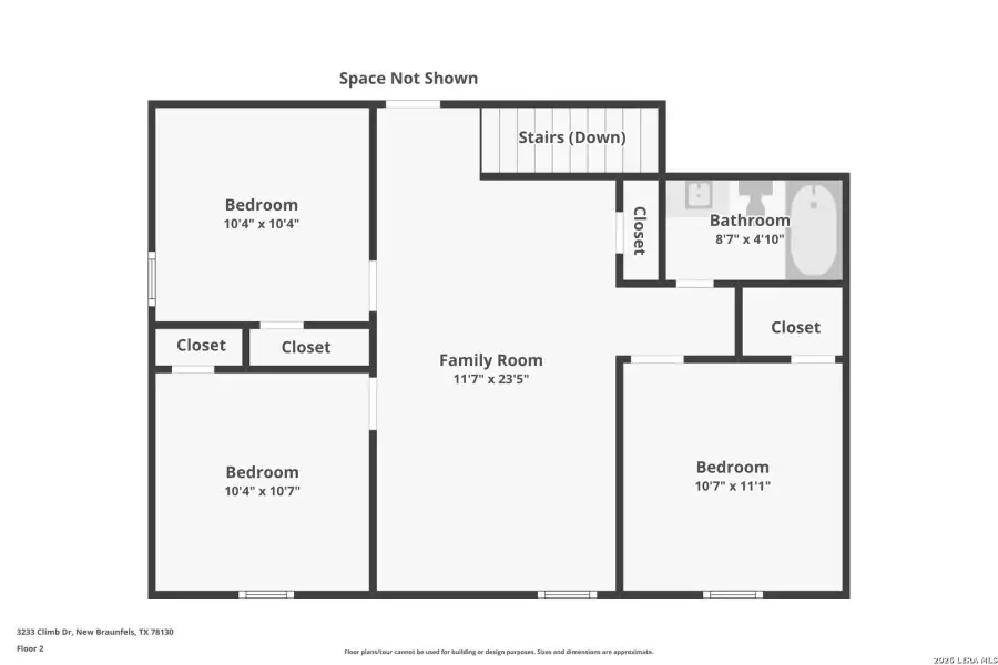 2D floor plan layout of this home in Sky Ranch, New Braunfels, TX (Image 4).