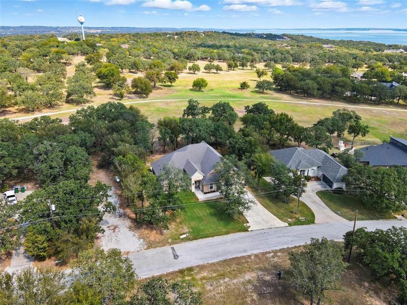Bird's eye view of a nearby body of water Bird's eye view of a nearby body of water