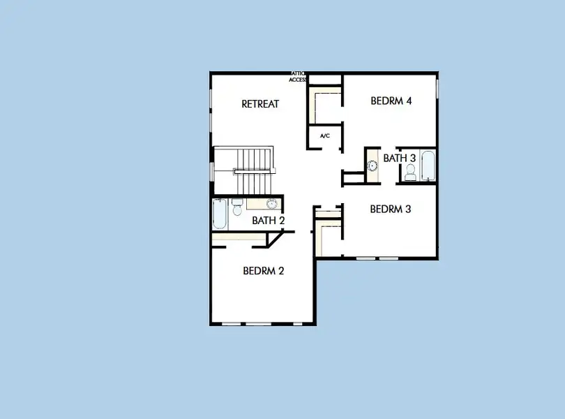2D floor plan layout for the The Danica by David Weekley Homes in Eastlyn, Bradenton, FL (Image 5).