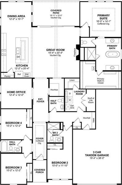 2D floor plan layout of this home in Monterra, Fate, TX (Image 2). 2D floor plan layout of this home in Monterra, Fate, TX (Image 2).