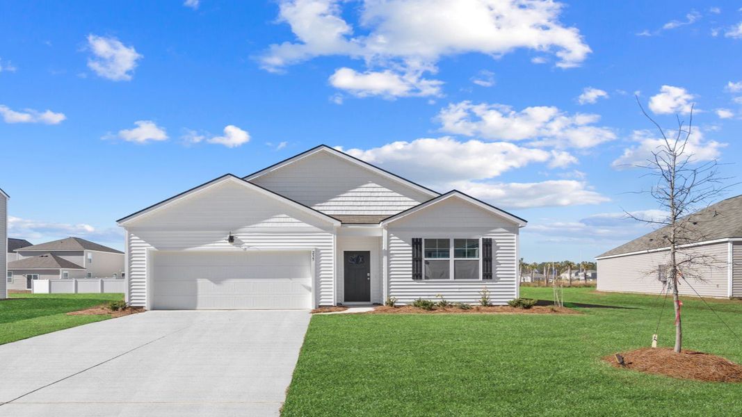 Representative exterior photo of a completed home built from the Cali by D.R. Horton in The Retreat at East Argent, Ridgeland, SC (Image 23).