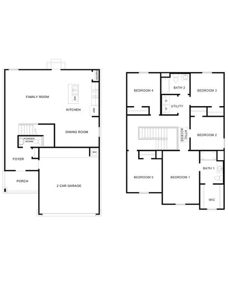2D floor plan layout for the Franklin by D.R. Horton in Silverthorne, Conroe, TX (Image 3).