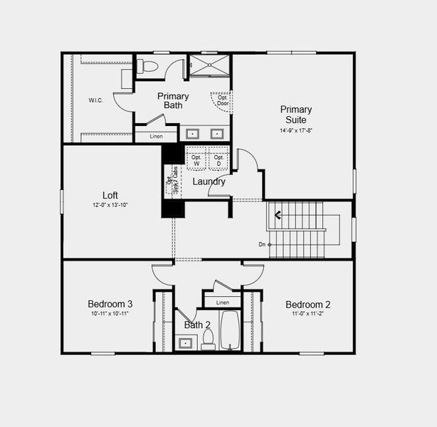 2D floor plan layout for the Ellington by Taylor Morrison in Artisan at Asante Vista Collection, Surprise, AZ (Image 4). 2D floor plan layout for the Ellington by Taylor Morrison in Artisan at Asante Vista Collection, Surprise, AZ (Image 4).