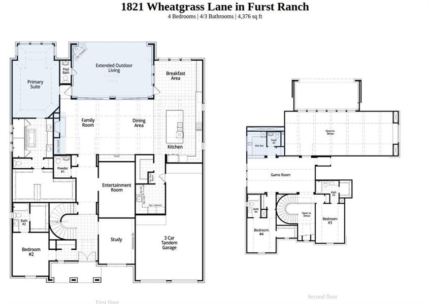 2D floor plan layout of this home in Furst Ranch, Flower Mound, TX (Image 2). 2D floor plan layout of this home in Furst Ranch, Flower Mound, TX (Image 2).