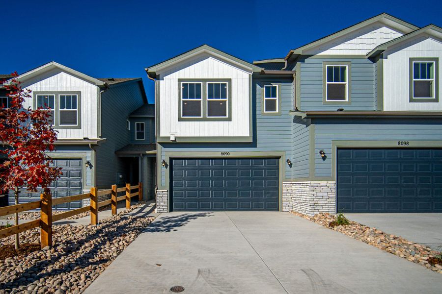 Representative exterior photo of a completed home built from the Palmer by View Homes in Aspen Meadows – Townhomes, Colorado Springs, CO (Image 26).