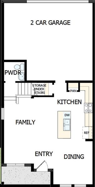 2D floor plan layout of this home in Emerald Landing at Waterside at Lakewood Ranch – Towns, Sarasota, FL (Image 2).