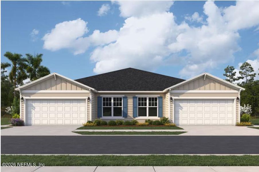 Front exterior of a new home in , St. Augustine, FL, highlighting curb appeal (Image 1). Front exterior of a new home in , St. Augustine, FL, highlighting curb appeal (Image 1).