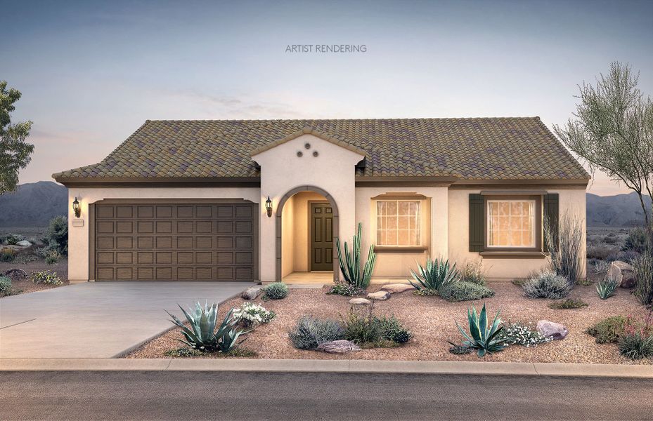 Representative exterior photo of a completed home built from the Pursuit by Del Webb in Sun City Festival, Buckeye, AZ (Image 16).