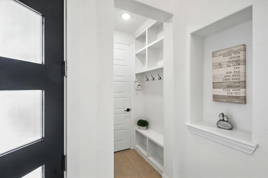 Mud room by the front entrance.