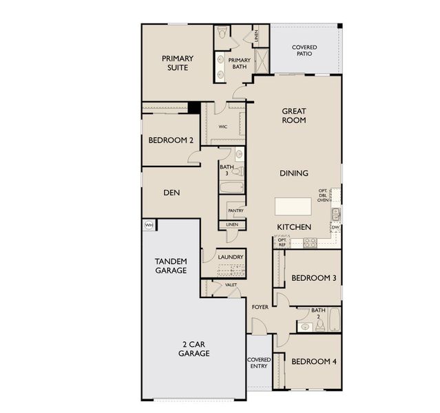 2D floor plan layout for the Lilac by Ashton Woods in Skyline Village, San Tan Valley, AZ (Image 4).
