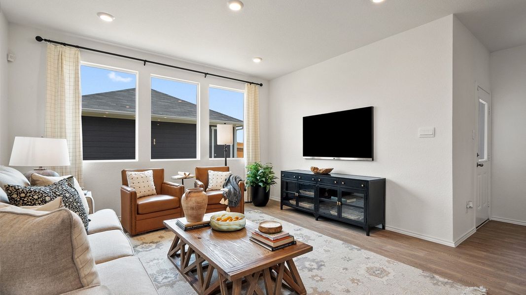 Representative furnished interior of a home built from the The Emily by D.R. Horton in Valverde, Bastrop (Image 14). Representative furnished interior of a home built from the The Emily by D.R. Horton in Valverde, Bastrop (Image 14).