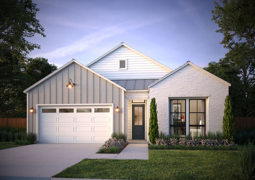Front exterior of a new home in RainDance, Windsor, CO, highlighting curb appeal (Image 2).